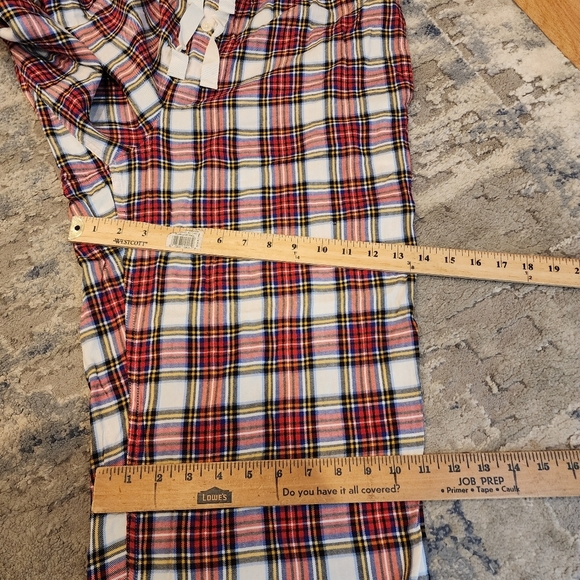 J. Crew Flannel Pajama Pant White Stewart Tartan Plaid Size Large - Picture 7 of 12